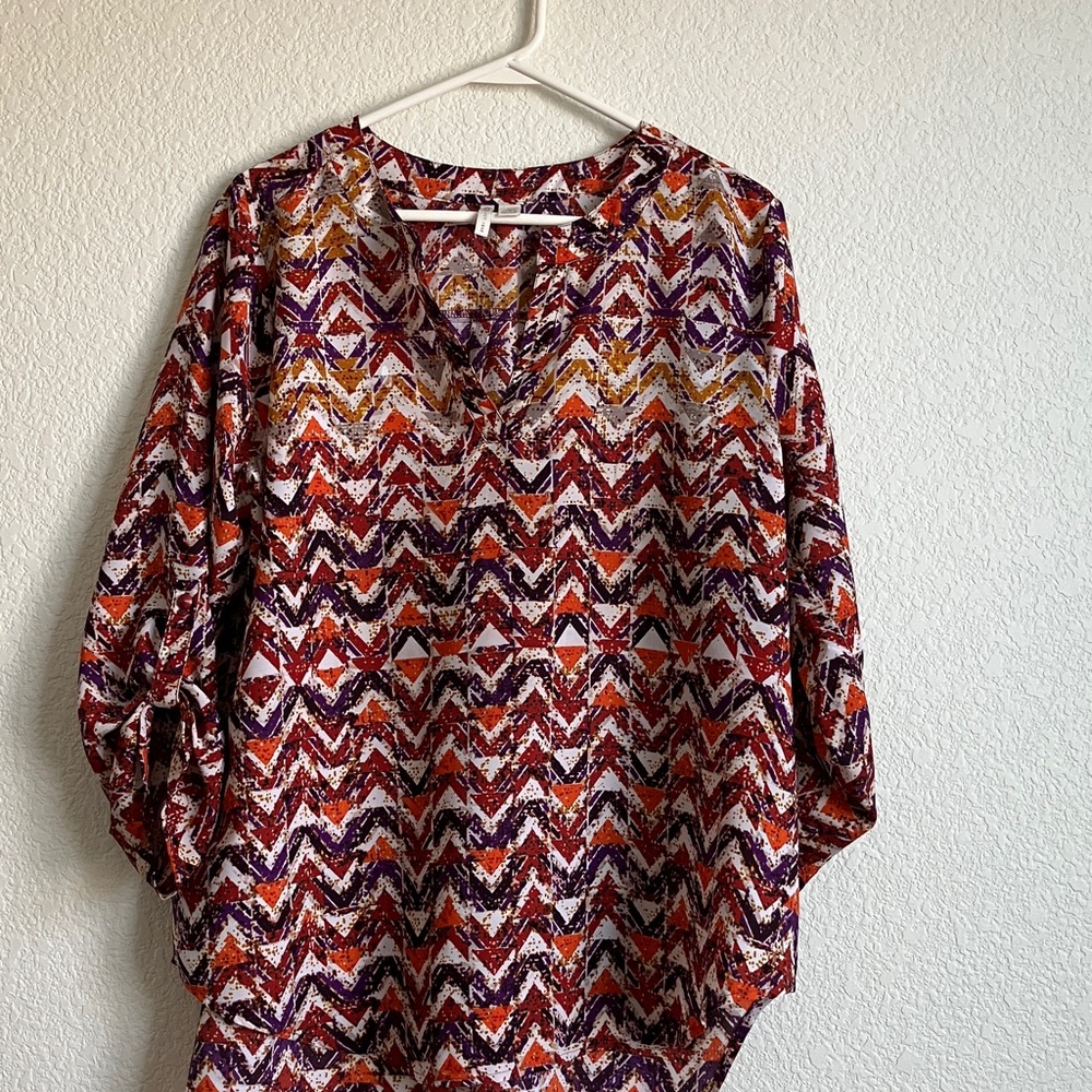 Cato Multicolor Chevron Blouse